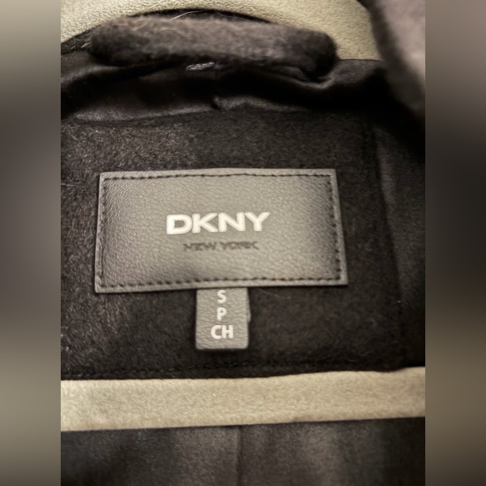 DKNY Asymmetrical Wool Walker Coat Black S - Picture 7 of 16
